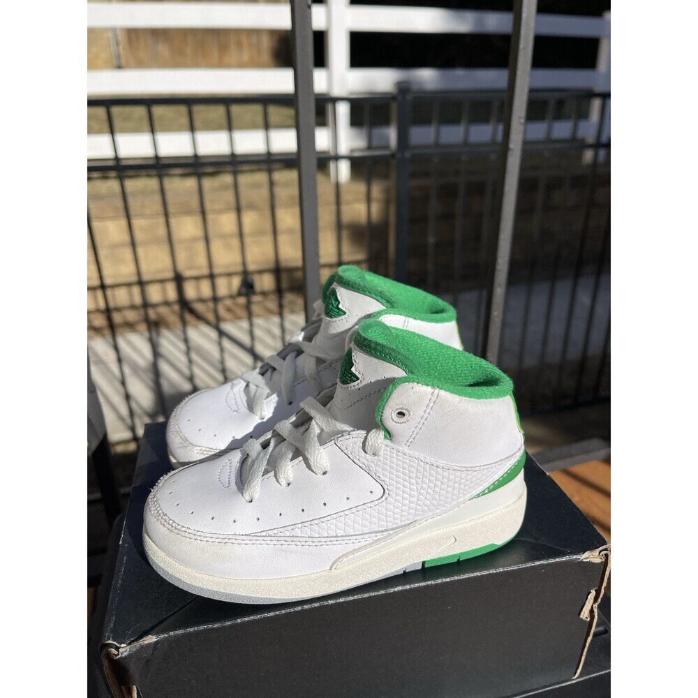 Nike Air Jordan 2 TD Retro ‘Lucky Green’ White DQ8563-103 Toddler Shoes Size 9C